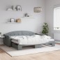vidaXL Tagesbett Ausziehbar mit Matratze Hellgrau 90x200 cm Stoff vidaXL Tagesbett Ausziehbar mit Matratze Hellgrau 90x200 cm Stoff