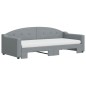 vidaXL Tagesbett Ausziehbar mit Matratze Hellgrau 90x200 cm Stoff vidaXL Tagesbett Ausziehbar mit Matratze Hellgrau 90x200 cm Stoff