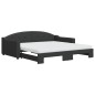 vidaXL Tagesbett Ausziehbar mit Matratzen Schwarz 100x200 cm Stoff vidaXL Tagesbett Ausziehbar mit Matratzen Schwarz 100x200 cm Stoff