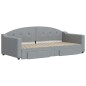 vidaXL Tagesbett Ausziehbar mit Schubladen Hellgrau 90x190 cm Stoff vidaXL Tagesbett Ausziehbar mit Schubladen Hellgrau 90x190 cm Stoff