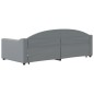vidaXL Tagesbett Ausziehbar mit Schubladen Hellgrau 90x190 cm Stoff vidaXL Tagesbett Ausziehbar mit Schubladen Hellgrau 90x190 cm Stoff