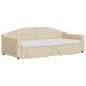 vidaXL Tagesbett Ausziehbar mit Schubladen Creme 90x200 cm Stoff vidaXL Tagesbett Ausziehbar mit Schubladen Creme 90x200 cm Stoff