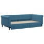 vidaXL Tagesbett Ausziehbar mit Schubladen Blau 100x200 cm Samt vidaXL Tagesbett Ausziehbar mit Schubladen Blau 100x200 cm Samt