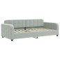 vidaXL Tagesbett Ausziehbar mit Matratzen Hellgrau 90x200 cm Samt vidaXL Tagesbett Ausziehbar mit Matratzen Hellgrau 90x200 cm Samt