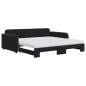 vidaXL Tagesbett Ausziehbar mit Matratzen Schwarz 100x200 cm Samt