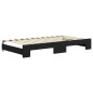 vidaXL Tagesbett Ausziehbar mit Matratzen Schwarz 100x200 cm Samt
