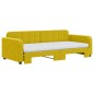 vidaXL Tagesbett Ausziehbar mit Matratzen Gelb 90x200 cm Samt vidaXL Tagesbett Ausziehbar mit Matratzen Gelb 90x200 cm Samt