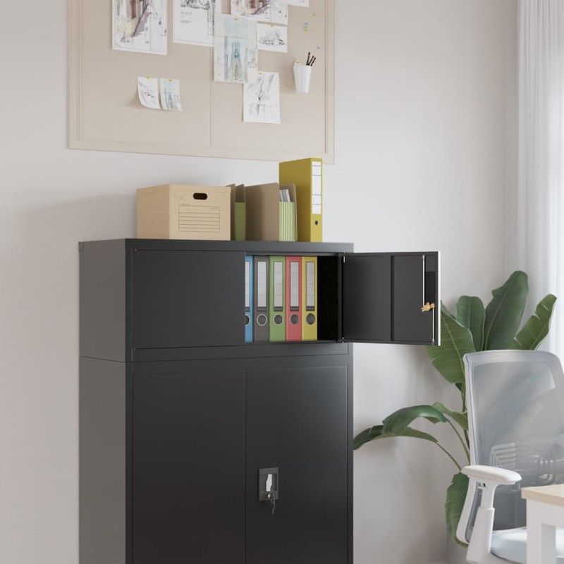 vidaXL Aktenschrank Schwarz 90x40x40 cm Stahl vidaXL Aktenschrank Schwarz 90x40x40 cm Stahl