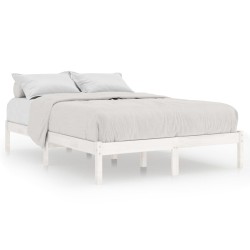 vidaXL Massivholzbett Weiß 120x190 cm
