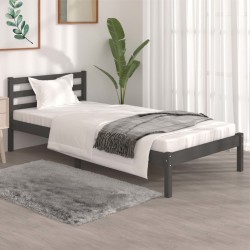 vidaXL Massivholzbett Kiefer 90x190 cm Grau