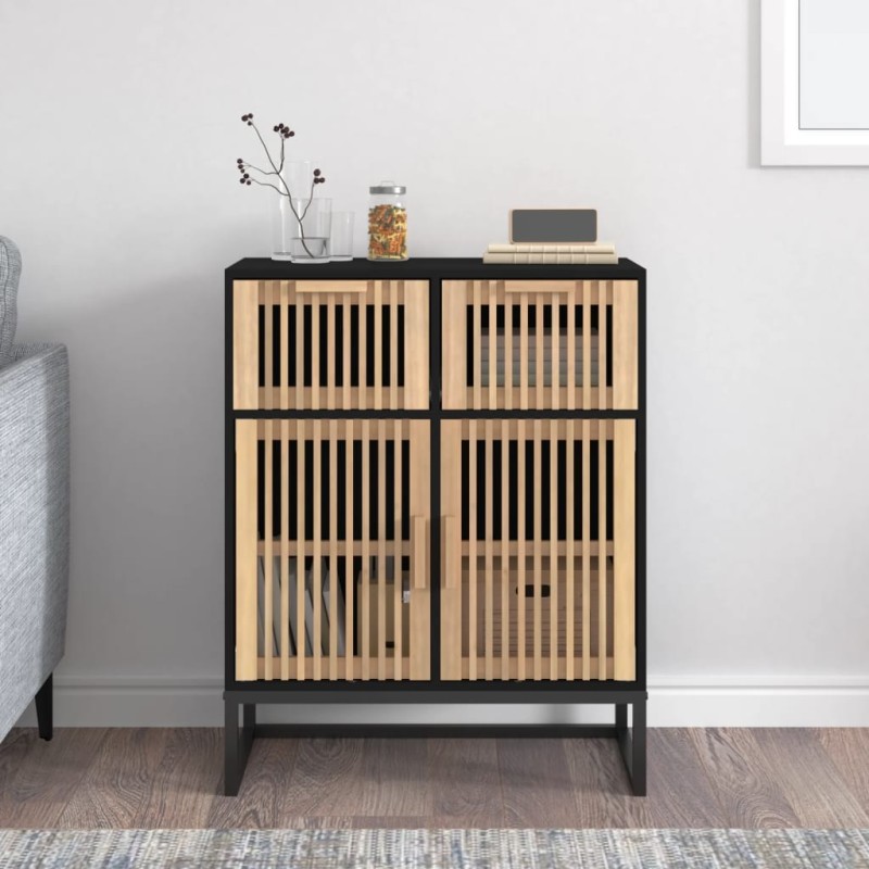 vidaXL Sideboard Schwarz 60x30x75 cm Holzwerkstoff vidaXL Sideboard Schwarz 60x30x75 cm Holzwerkstoff