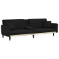 Schlafsofa mit Getränkehaltern Schwarz Stoff Schlafsofa mit Getränkehaltern Schwarz Stoff