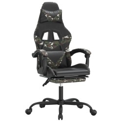 Gamingstuhl mit Fußstütze Drehbar Schwarz Tarnfarben Kunstleder
