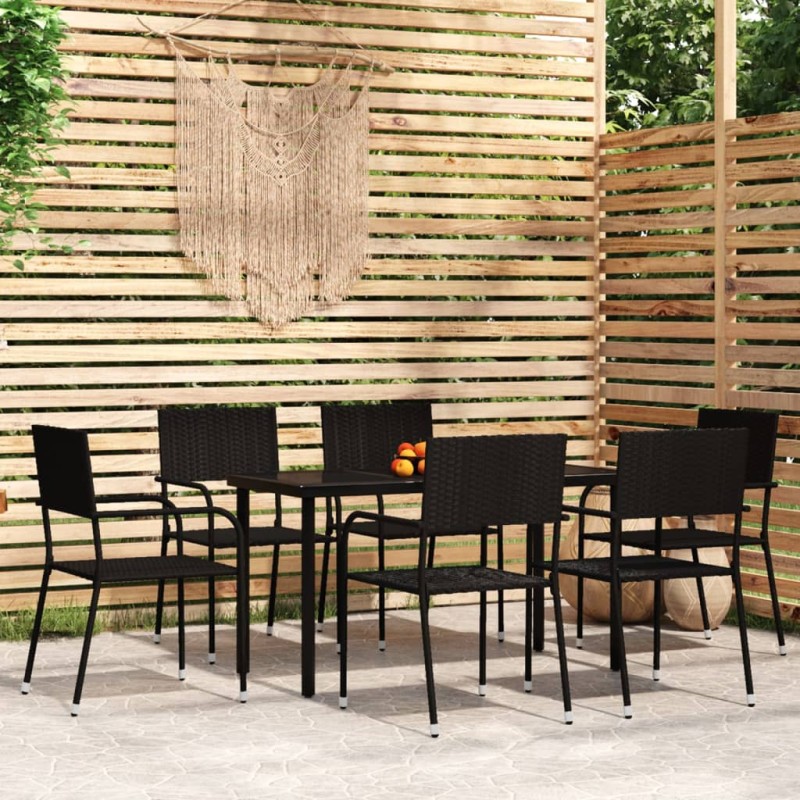 vidaXL 7-tlg. Garten-Essgruppe Schwarz vidaXL 7-tlg. Garten-Essgruppe Schwarz