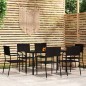 vidaXL 7-tlg. Garten-Essgruppe Schwarz vidaXL 7-tlg. Garten-Essgruppe Schwarz