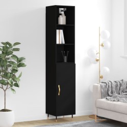 vidaXL Highboard Schwarz 34,5x34x180 cm Holzwerkstoff
