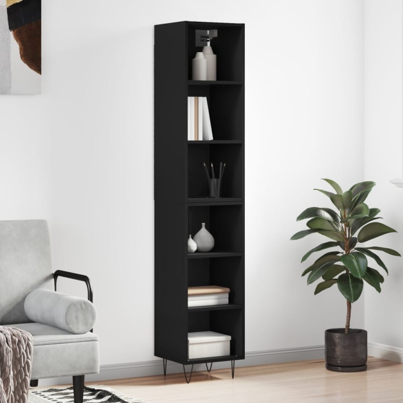 vidaXL Highboard Schwarz 34,5x32,5x180 cm Holzwerkstoff vidaXL Highboard Schwarz 34,5x32,5x180 cm Holzwerkstoff