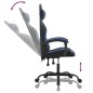 Gaming-Stuhl Drehbar Schwarz und Blau Kunstleder Gaming-Stuhl Drehbar Schwarz und Blau Kunstleder