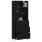 vidaXL Highboard Schwarz 69,5x34x180 cm Holzwerkstoff vidaXL Highboard Schwarz 69,5x34x180 cm Holzwerkstoff