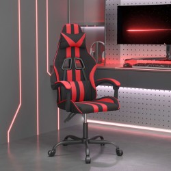 Gaming-Stuhl Drehbar Schwarz und Rot Kunstleder