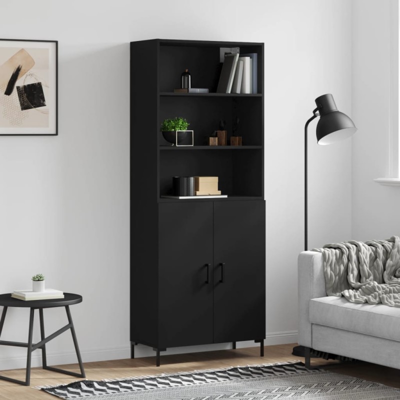 vidaXL Highboard Schwarz 69,5x34x180 cm Holzwerkstoff vidaXL Highboard Schwarz 69,5x34x180 cm Holzwerkstoff
