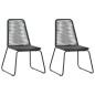 vidaXL 3-tlg. Garten-Essgruppe PVC Rattan Schwarz vidaXL 3-tlg. Garten-Essgruppe PVC Rattan Schwarz