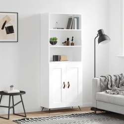 vidaXL Highboard Hochglanz-Weiß 69,5x34x180 cm Holzwerkstoff