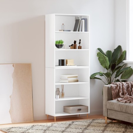 vidaXL Highboard Hochglanz-Weiß 69,5x32,5x180 cm Holzwerkstoff