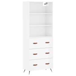vidaXL Highboard Hochglanz-Weiß 69,5x34x180 cm Holzwerkstoff