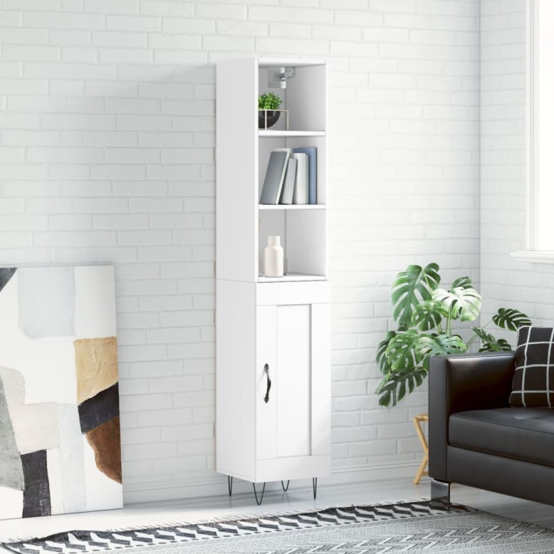 vidaXL Highboard Weiß 34,5x34x180 cm Holzwerkstoff vidaXL Highboard Weiß 34,5x34x180 cm Holzwerkstoff