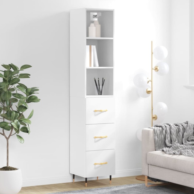 vidaXL Highboard Weiß 34,5x34x180 cm Holzwerkstoff vidaXL Highboard Weiß 34,5x34x180 cm Holzwerkstoff