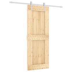 vidaXL Schiebetür mit Beschlag 80x210 cm Massivholz Kiefer