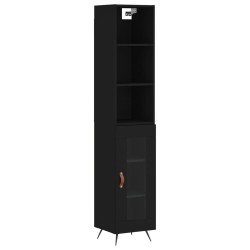 vidaXL Highboard Schwarz 34,5x34x180 cm Holzwerkstoff