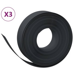 vidaXL Rasenkanten 3 Stk. Schwarz 10 m 15 cm Polyethylen