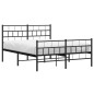 vidaXL Bettgestell mit Kopf- und Fußteil Metall Schwarz 140x190 cm vidaXL Bettgestell mit Kopf- und Fußteil Metall Schwarz 140x190 cm