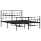 vidaXL Bettgestell mit Kopf- und Fußteil Metall Schwarz 140x190 cm vidaXL Bettgestell mit Kopf- und Fußteil Metall Schwarz 140x190 cm