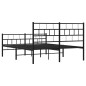 vidaXL Bettgestell mit Kopf- und Fußteil Metall Schwarz 140x190 cm vidaXL Bettgestell mit Kopf- und Fußteil Metall Schwarz 140x190 cm