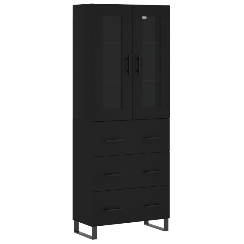Highboard Schwarz 69,5x34x180 cm Holzwerkstoff Highboard Schwarz 69,5x34x180 cm Holzwerkstoff