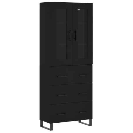 Highboard Schwarz 69,5x34x180 cm Holzwerkstoff