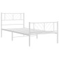 vidaXL Bettgestell mit Kopf- und Fußteil Metall Weiß 90x190 cm vidaXL Bettgestell mit Kopf- und Fußteil Metall Weiß 90x190 cm