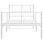 vidaXL Bettgestell mit Kopf- und Fußteil Metall Weiß 90x190 cm vidaXL Bettgestell mit Kopf- und Fußteil Metall Weiß 90x190 cm