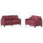 vidaXL 2-tlg. Sofagarnitur mit Kissen Weinrot Stoff vidaXL 2-tlg. Sofagarnitur mit Kissen Weinrot Stoff