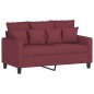 vidaXL 2-tlg. Sofagarnitur mit Kissen Weinrot Stoff vidaXL 2-tlg. Sofagarnitur mit Kissen Weinrot Stoff