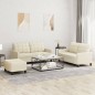 vidaXL 3-tlg. Sofagarnitur mit Kissen Creme Kunstleder vidaXL 3-tlg. Sofagarnitur mit Kissen Creme Kunstleder