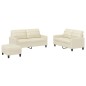 vidaXL 3-tlg. Sofagarnitur mit Kissen Creme Kunstleder vidaXL 3-tlg. Sofagarnitur mit Kissen Creme Kunstleder