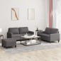 vidaXL 3-tlg. Sofagarnitur mit Kissen Grau Kunstleder vidaXL 3-tlg. Sofagarnitur mit Kissen Grau Kunstleder