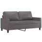 vidaXL 3-tlg. Sofagarnitur mit Kissen Grau Kunstleder vidaXL 3-tlg. Sofagarnitur mit Kissen Grau Kunstleder