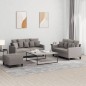 vidaXL 3-tlg. Sofagarnitur mit Kissen Taupe Stoff vidaXL 3-tlg. Sofagarnitur mit Kissen Taupe Stoff