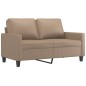 vidaXL 3-tlg. Sofagarnitur mit Kissen Cappuccino-Braun Kunstleder vidaXL 3-tlg. Sofagarnitur mit Kissen Cappuccino-Braun Kunstleder