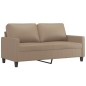 vidaXL 3-tlg. Sofagarnitur mit Kissen Cappuccino-Braun Kunstleder vidaXL 3-tlg. Sofagarnitur mit Kissen Cappuccino-Braun Kunstleder